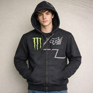 Fox Racing Monster Energy Collaboration Ricky Carmichael Sherpa Hoodie Jkt Sz L